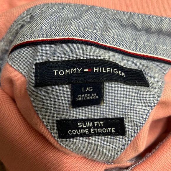 Tommy Hilfiger size L pink polo T-shirts - Picture 3 of 3